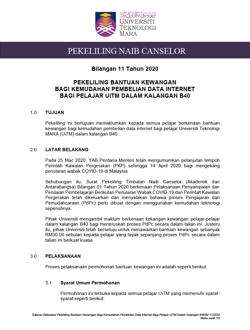 Contoh Surat Rasmi Cuti Khas Uitm